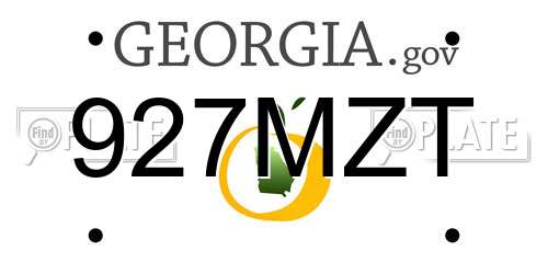 927MZT Georgia License Plate