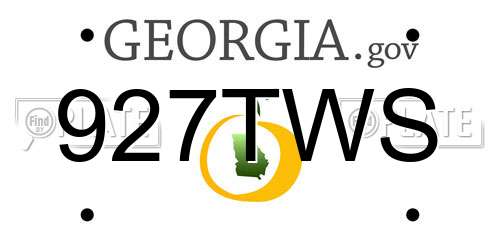 927TWS Georgia License Plate