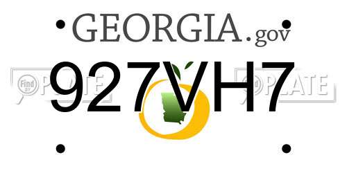 927VH7 Georgia License Plate
