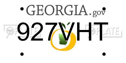 927VHT Georgia License Plate