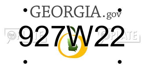 927W22 Georgia License Plate