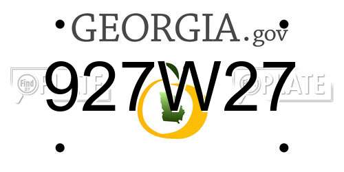 927W27 Georgia License Plate