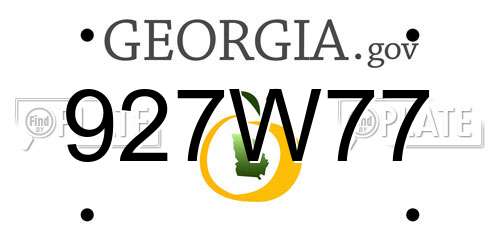 927W77 Georgia License Plate