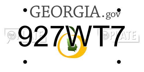 927WT7 Georgia License Plate