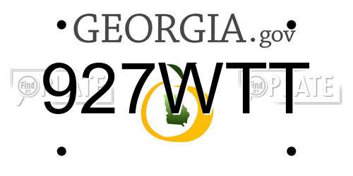 927WTT Georgia License Plate