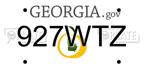 927WTZ Georgia License Plate