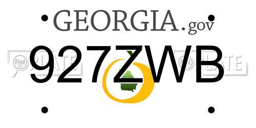927ZWB Georgia License Plate