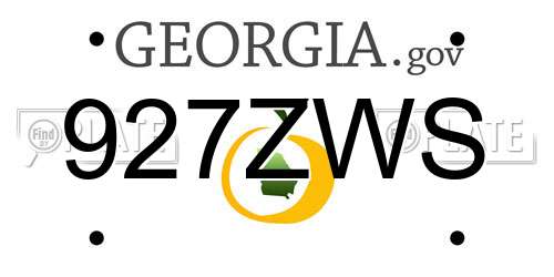 927ZWS Georgia License Plate