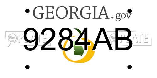 9284AB Georgia License Plate