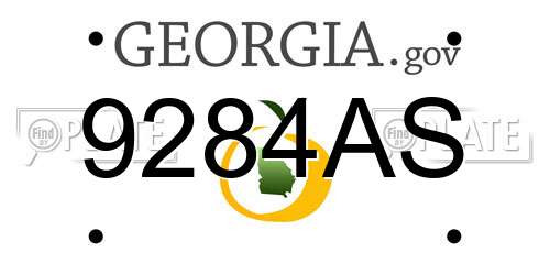 9284AS Georgia License Plate
