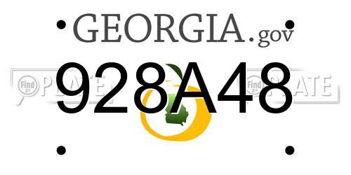 928A48 Georgia License Plate