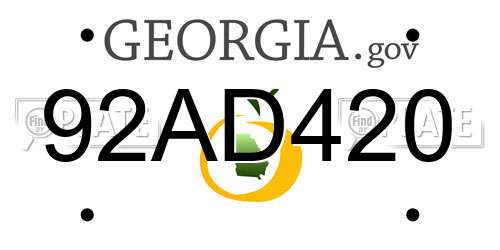 92AD420 Georgia License Plate