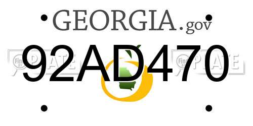 92AD470 Georgia License Plate