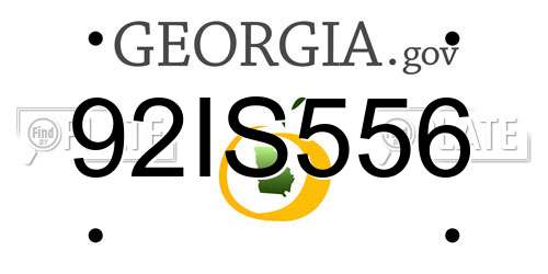 92IS556 Georgia License Plate