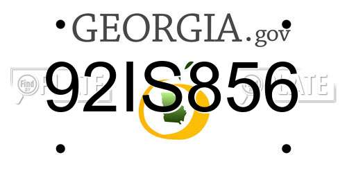 92IS856 Georgia License Plate