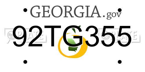 92TG355 Georgia License Plate