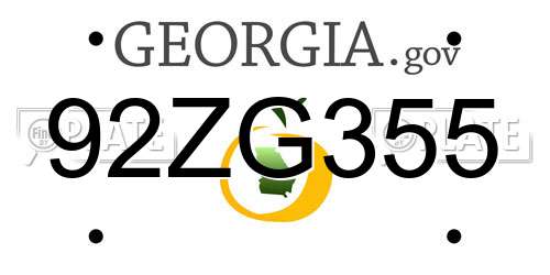 92ZG355 Georgia License Plate