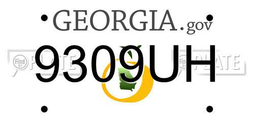 9309UH Georgia License Plate