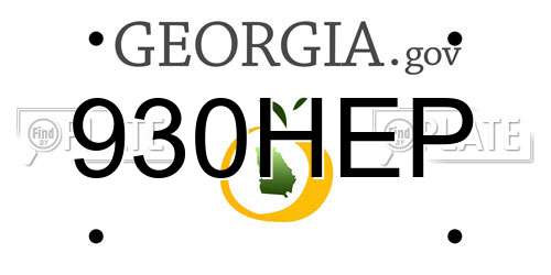 930HEP Georgia License Plate