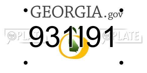 931I91 Georgia License Plate