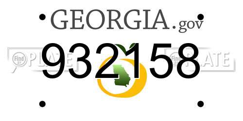 932158 Georgia License Plate