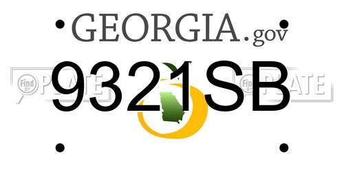 9321SB Georgia License Plate