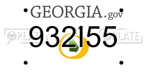932I55 Georgia License Plate