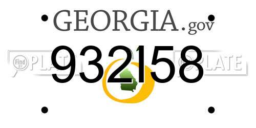 932I58 Georgia License Plate