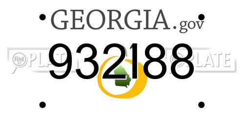 932I88 Georgia License Plate