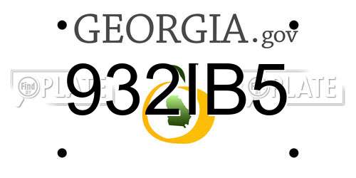 932IB5 Georgia License Plate