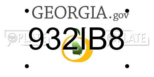 932IB8 Georgia License Plate