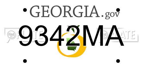 9342MA Georgia License Plate
