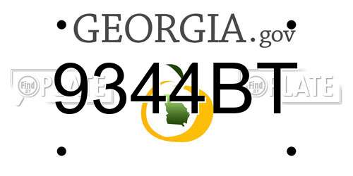 9344BT Georgia License Plate