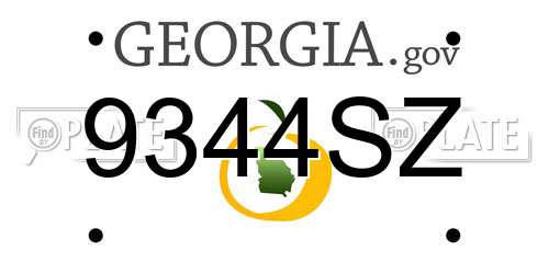 9344SZ Georgia License Plate