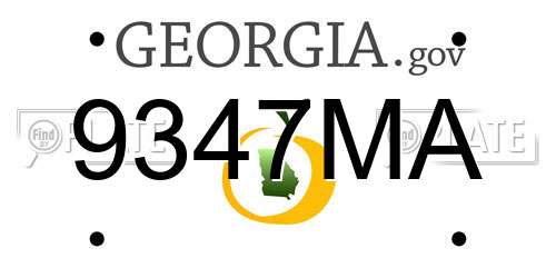 9347MA Georgia License Plate