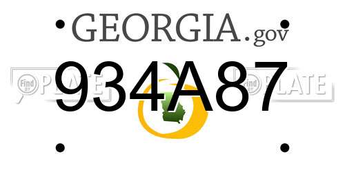 934A87 Georgia License Plate