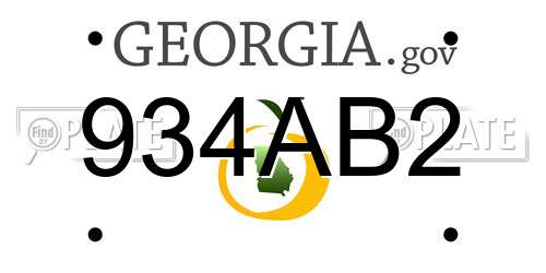 934AB2 Georgia License Plate