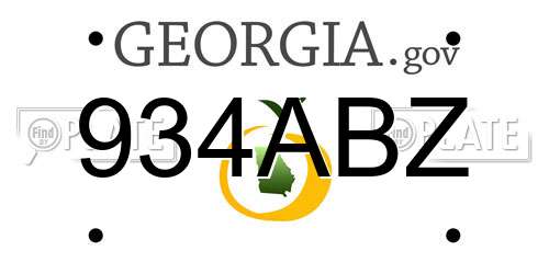 934ABZ Georgia License Plate