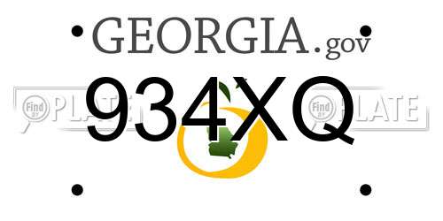 934XQ Georgia License Plate