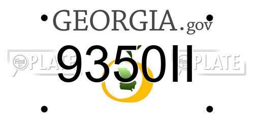 9350II Georgia License Plate