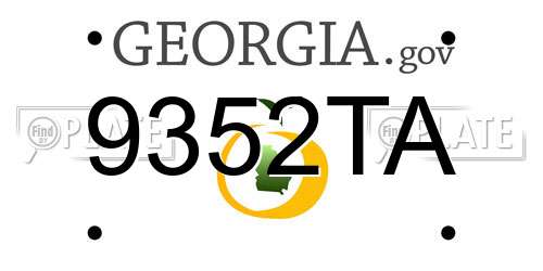 9352TA Georgia License Plate