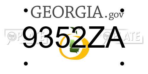 9352ZA Georgia License Plate