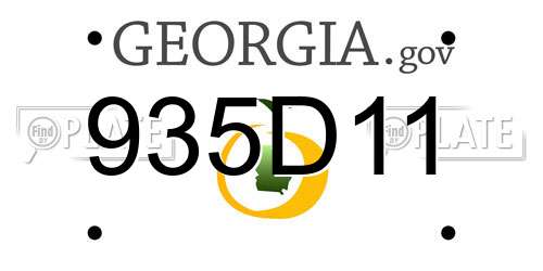 935D11 Georgia License Plate