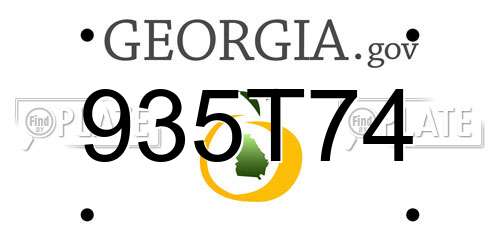 935T74 Georgia License Plate