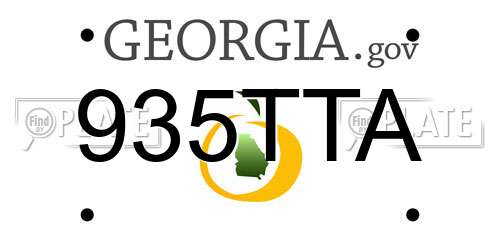 935TTA Georgia License Plate