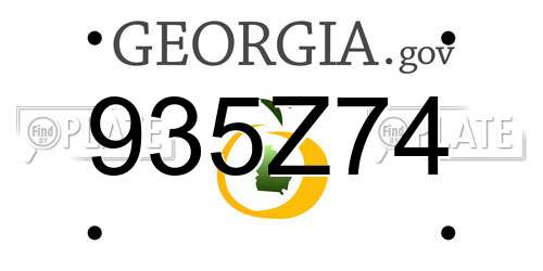 935Z74 Georgia License Plate