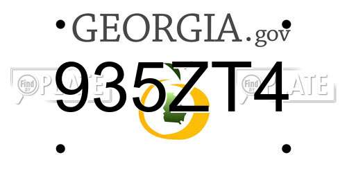935ZT4 Georgia License Plate