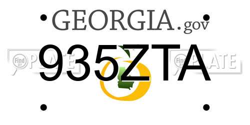 935ZTA Georgia License Plate