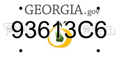 93613C6 Georgia License Plate
