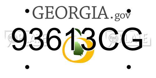 93613CG Georgia License Plate